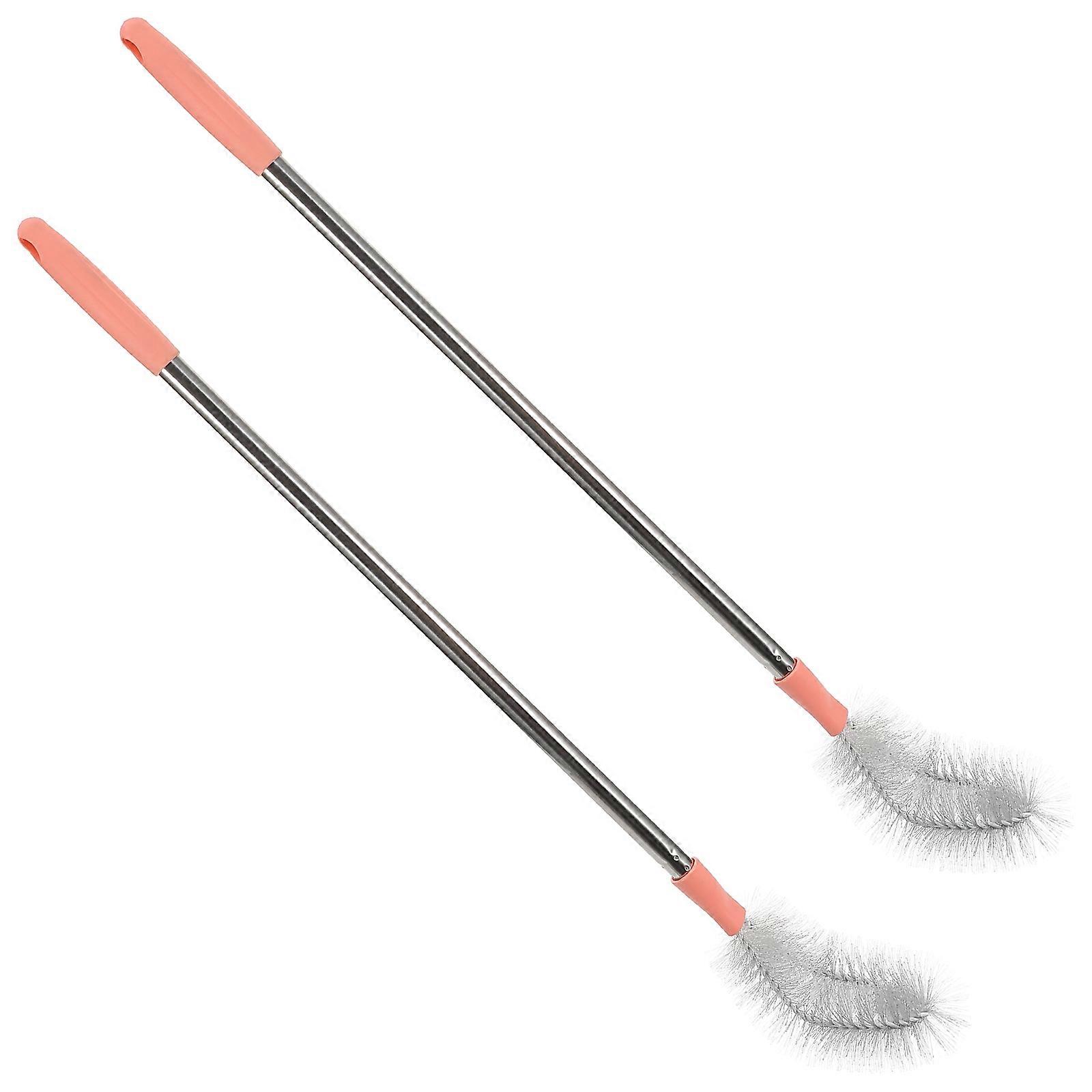 Flexible Bottle Brush For Cleaning Water Bottles With Long Handle In Silver Material 2Pcs