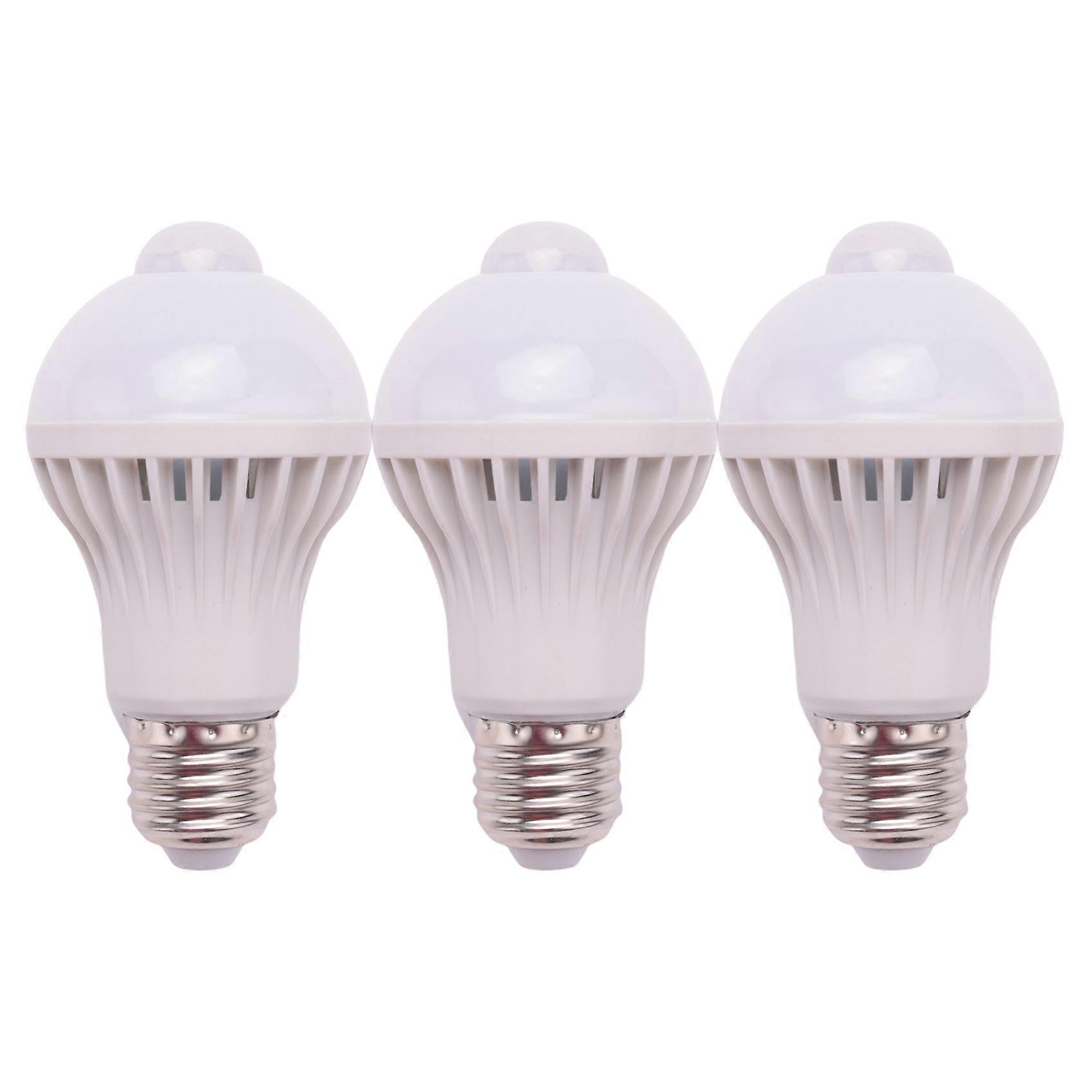 3X E27 LED Bulb Light Motion Sensor Light LED PIR Motion Sensor Lamp Globe Bulb Light Lamp, 5W