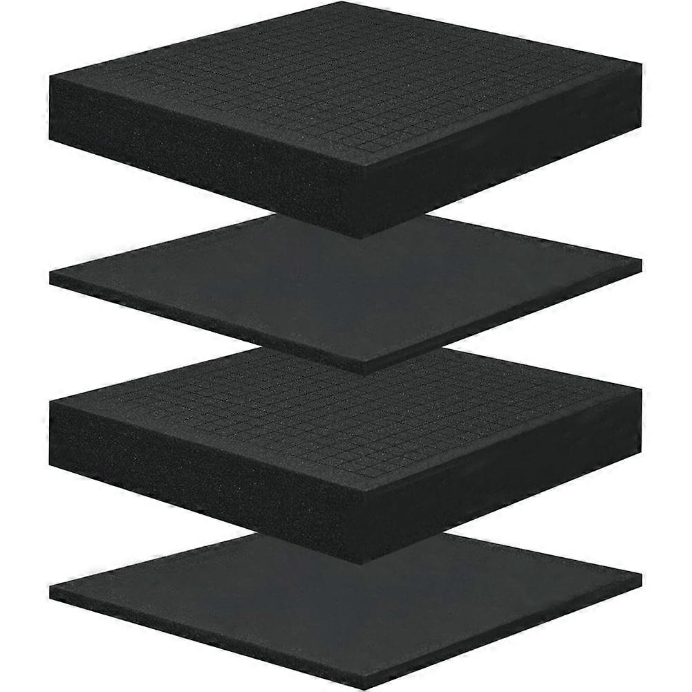 4 Pcs Pick and Pluck Foam 12 X 12 Inch,Case Polyurethane Foam Sheet for Toolbox, Storage Drawer,Game Box, Craft