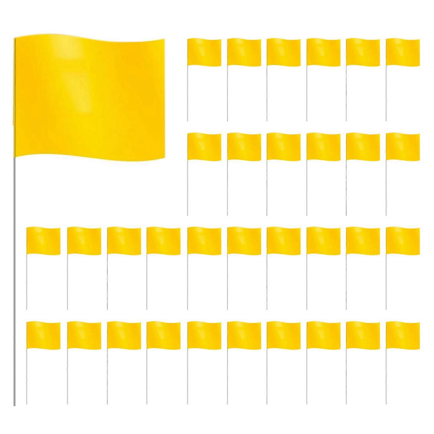 Marking Flags Marker Flags for Lawn 60 Pack, PVC Small Flags,Marking Flags Lawn Flags, Garden Flags,Survey Flags,Yellow