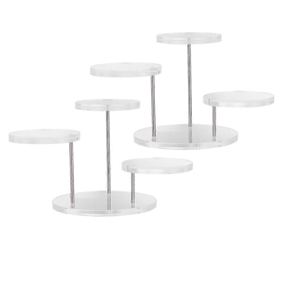 Multi Tier Acrylic Ring Display Stand for Jewelry Display with 2Sets Transparent