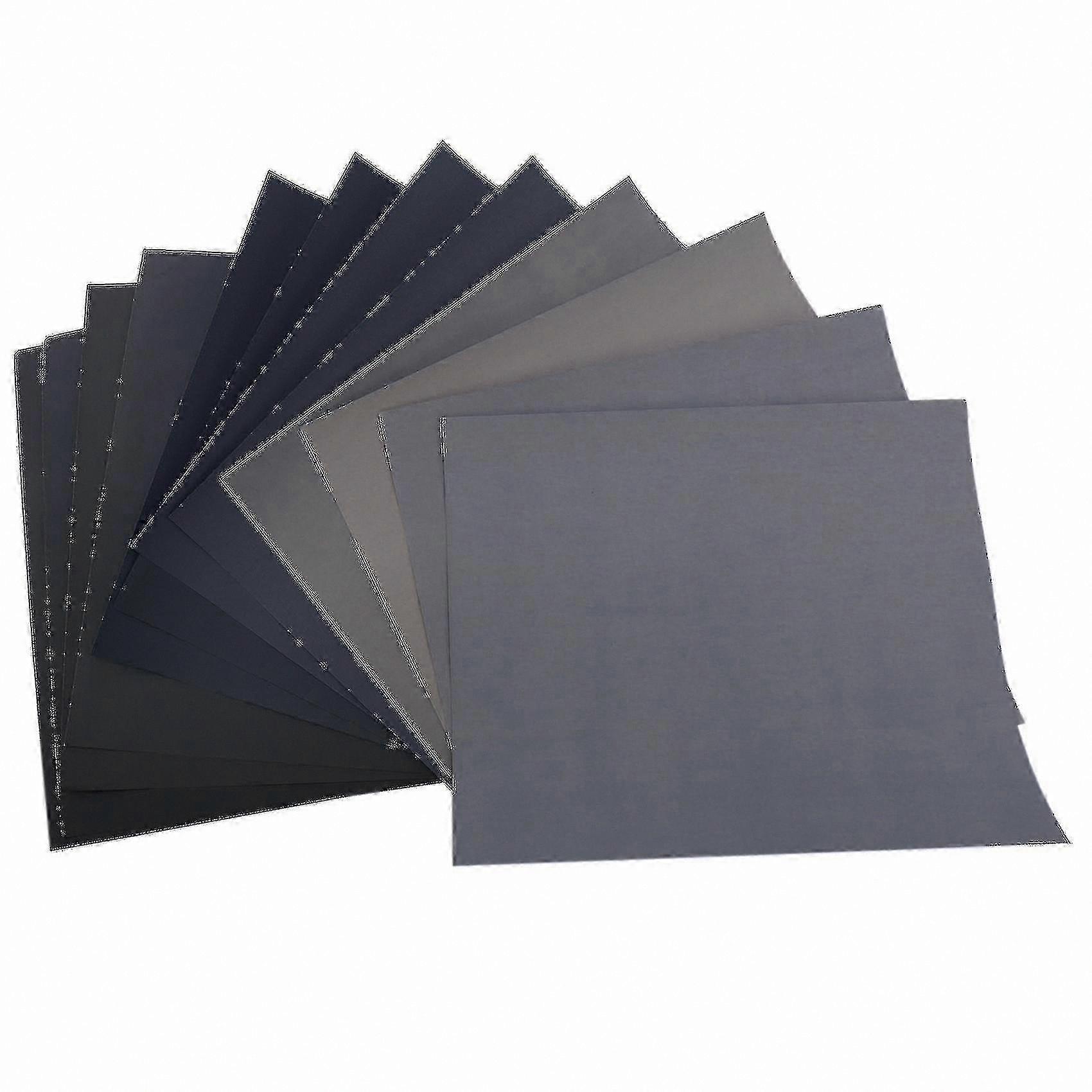 Assorted Grit Sandpaper Sheets - 12 Pack Multi-Grit Selection for Various Sanding Needs