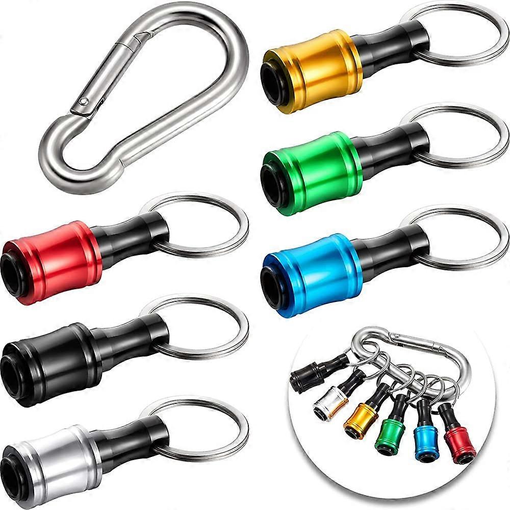 6pcs 1/4 Inch Hex Shank Keychain Bit Holder Set with ColorCoded Drill Bit Extension Bars