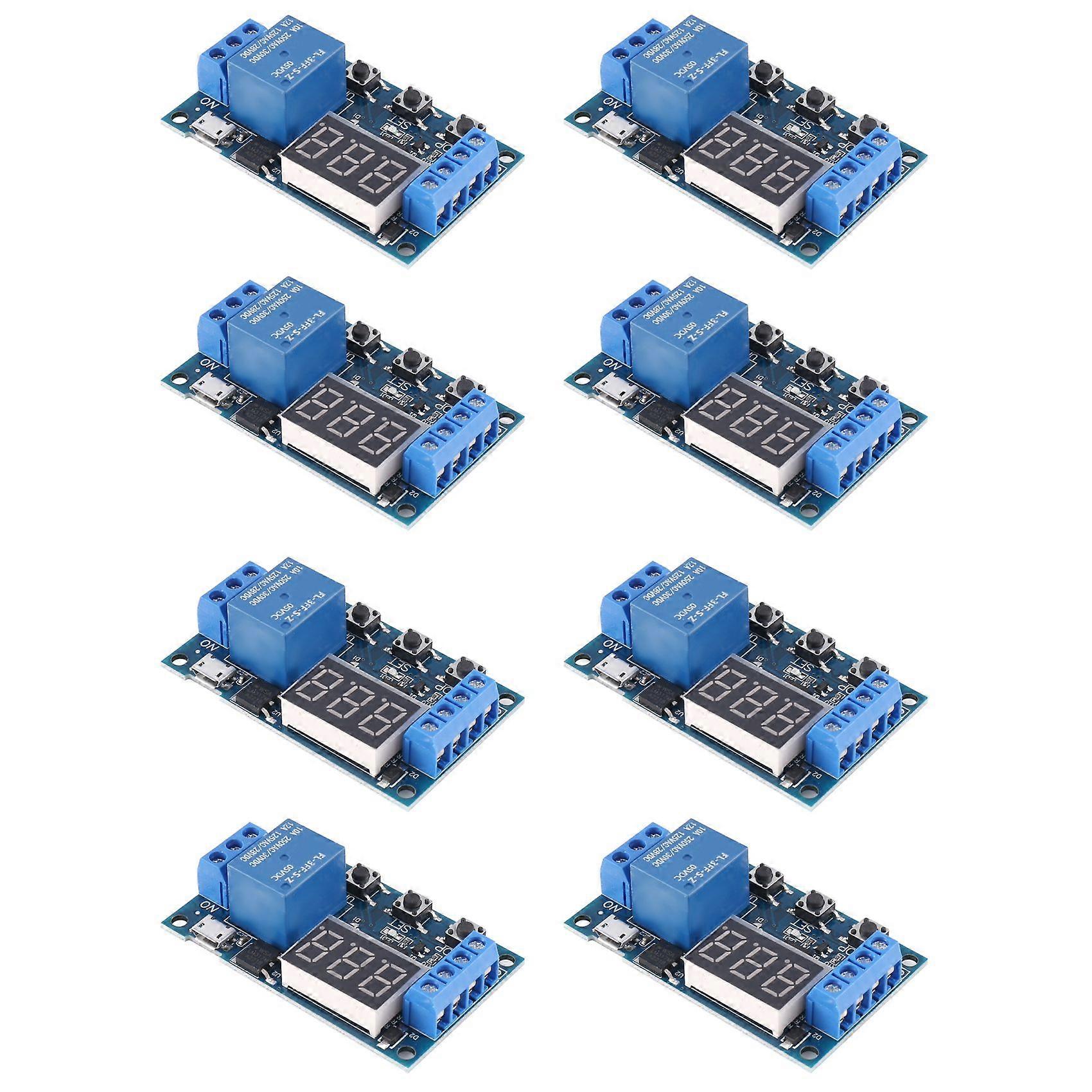 8X HW-521 Digital Time Delay 1 Way Relay Trigger Cycle Timer Delay Switch Circuit Board Timing Control Module