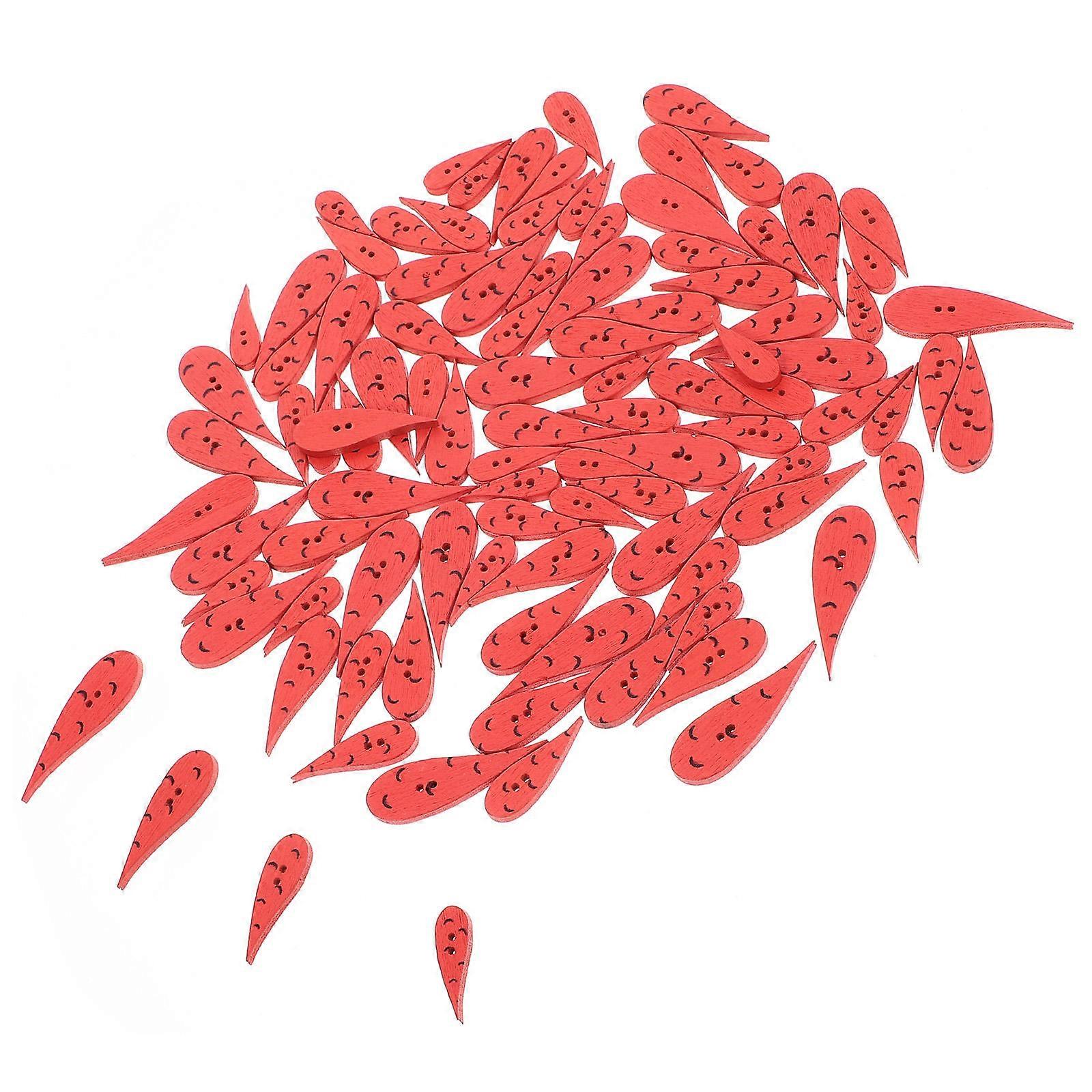 Red Wood Carrot Buttons Crafting Making Button for Decoration 200Pcs Set