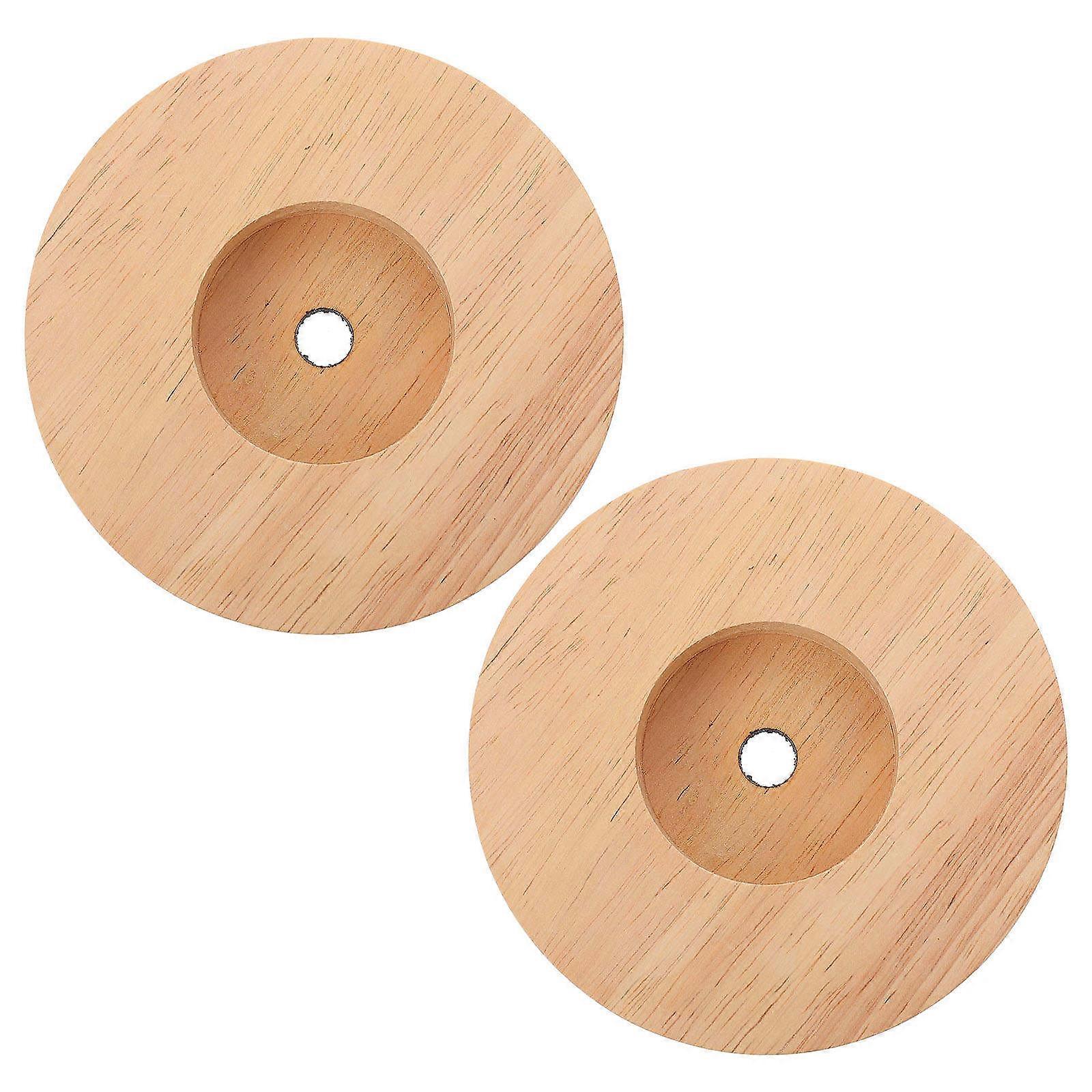 Night Lamp Wood Base for Decor 2Pcs Solid Wood Lamp Base Accessories
