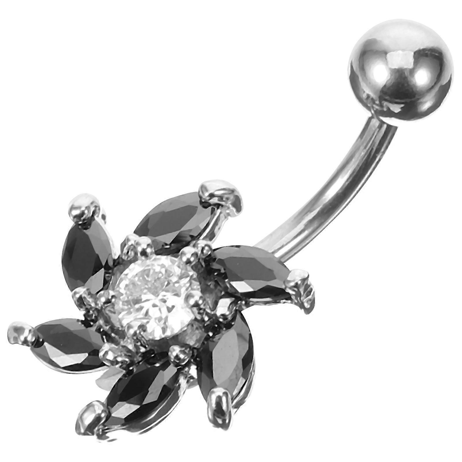 Zircon Belly Button Ring Navel Decoration Circular Assorted Color 1Set