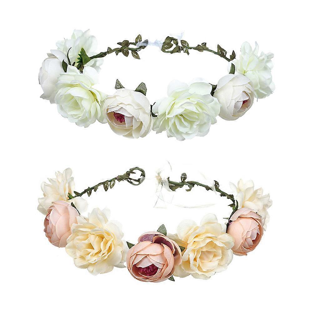 Cloth Flower Headwear Artificial Headpiece for Wedding 2Pcs