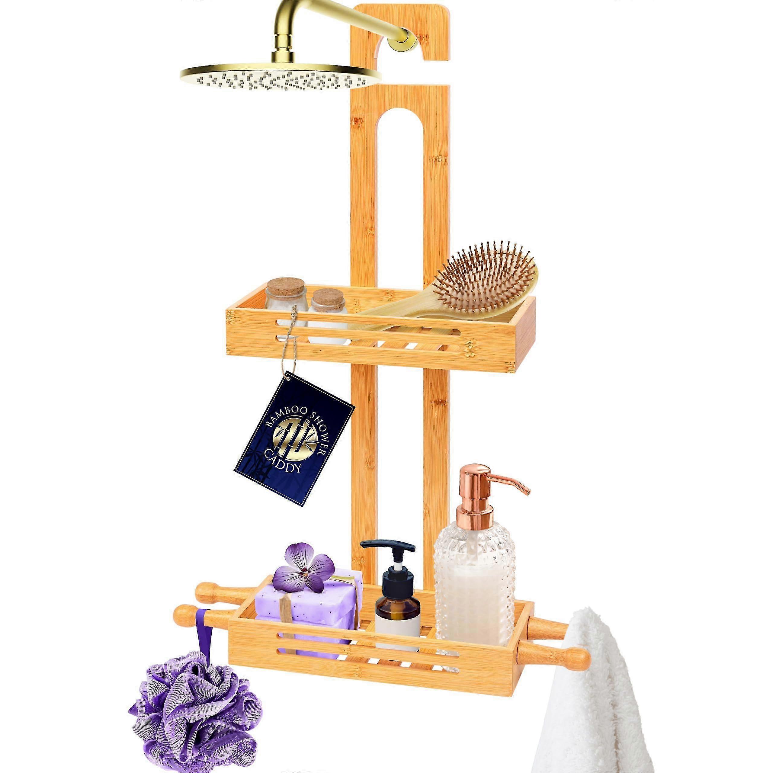 Bamboo bathroom shelf 2 layers 26-27s