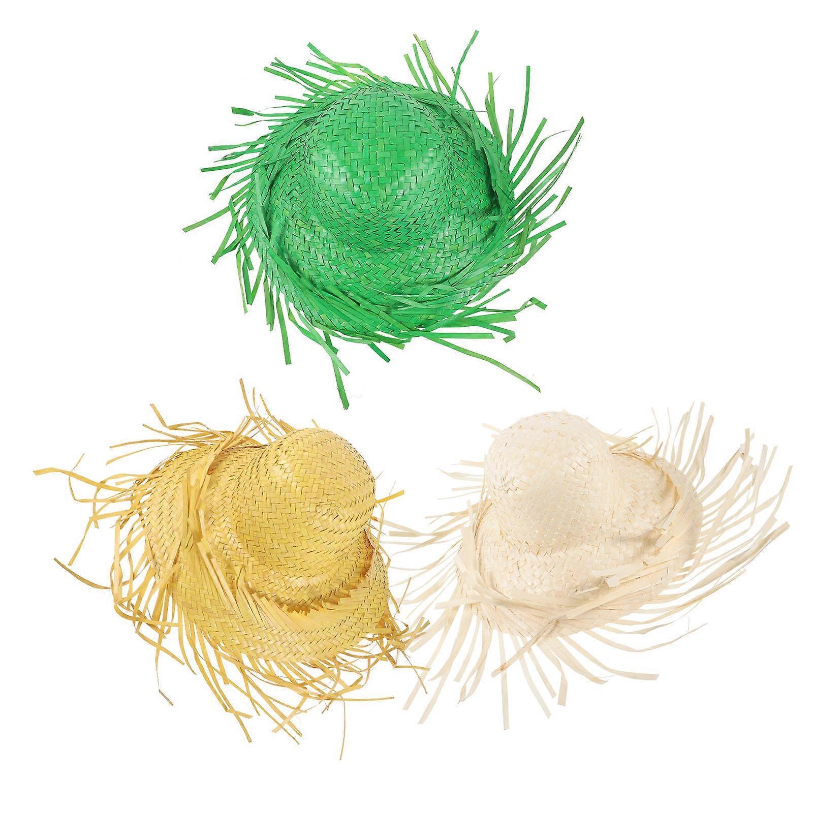 Beach Hat Multifunctional Summer Woven Hat for Decor 3Pcs Set