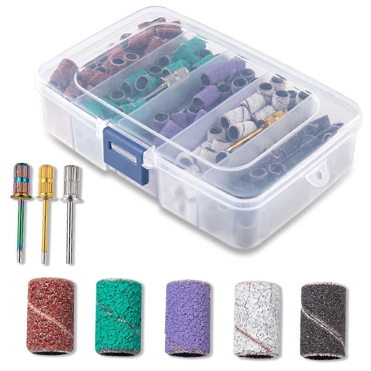 Professional Nail Sanding Bands Set with Mandrel for Precise Shaping and Gel Removal
