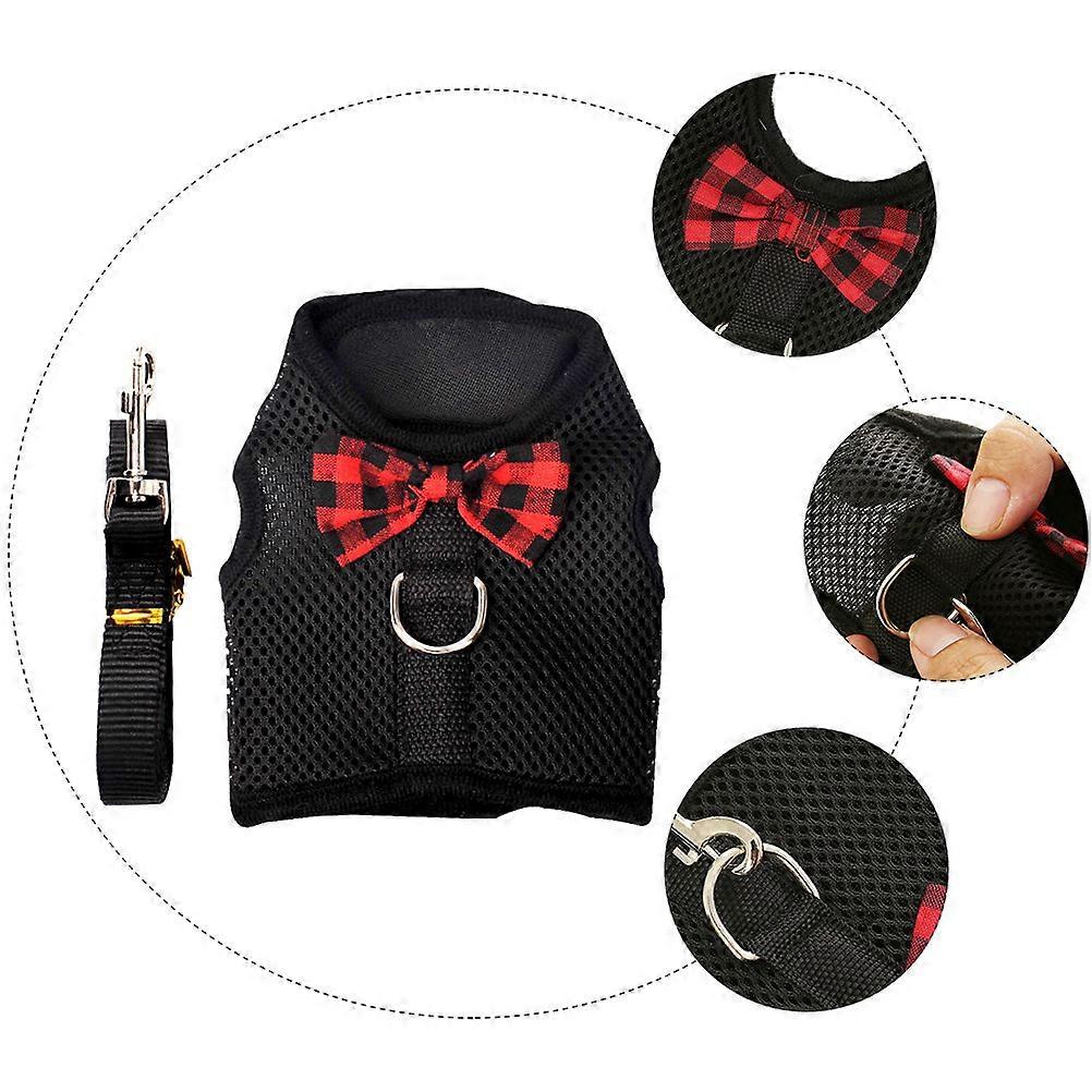Pet Harness Mesh Vest Type Pulling Rope 1Set for Small Pets