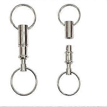 5pcs Schnellspanner abnehmbare Pull Apart Schlüsselanhänger, Doppelfeder Split Snap Seperate Kettenschlosshalter Praktisches Zubehör-Geschenk