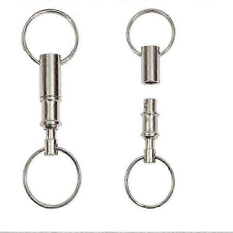 5pcs Quick Release Detachable Pull Apart Key Rings Keychains,Double Spring Split Snap Seperate Chain Lock holder Convenient Accessory Gift
