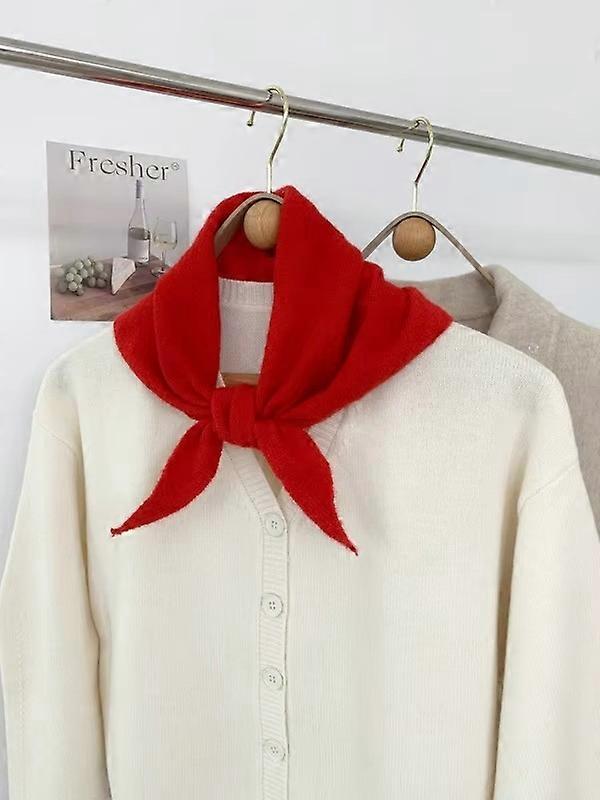 2024 Colorful Stripes with Wool Triangular Binder Decorative Knitted Small Scarf Soft Multi-Functional Small Scarf Collar