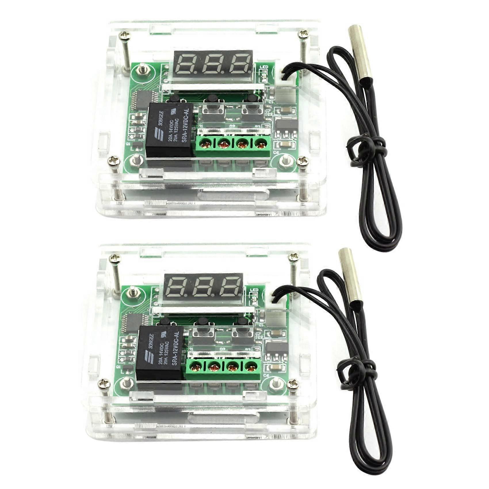 2X W1209 12V Digital Temperature Controller LED Display  Precision Smart Thermostat with Case