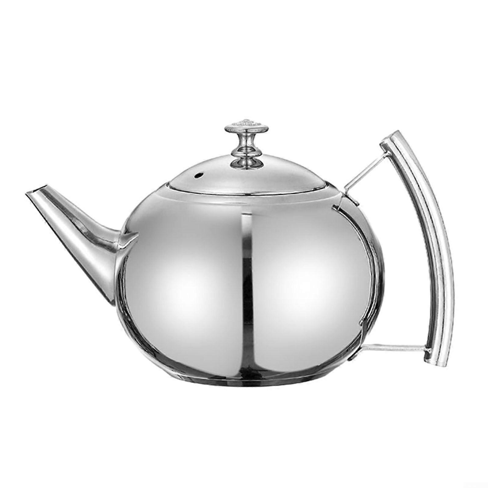 Stainless Steel Tea Maker 2L Heatable Teapot with Removable Strainer and Ergonomic Handle