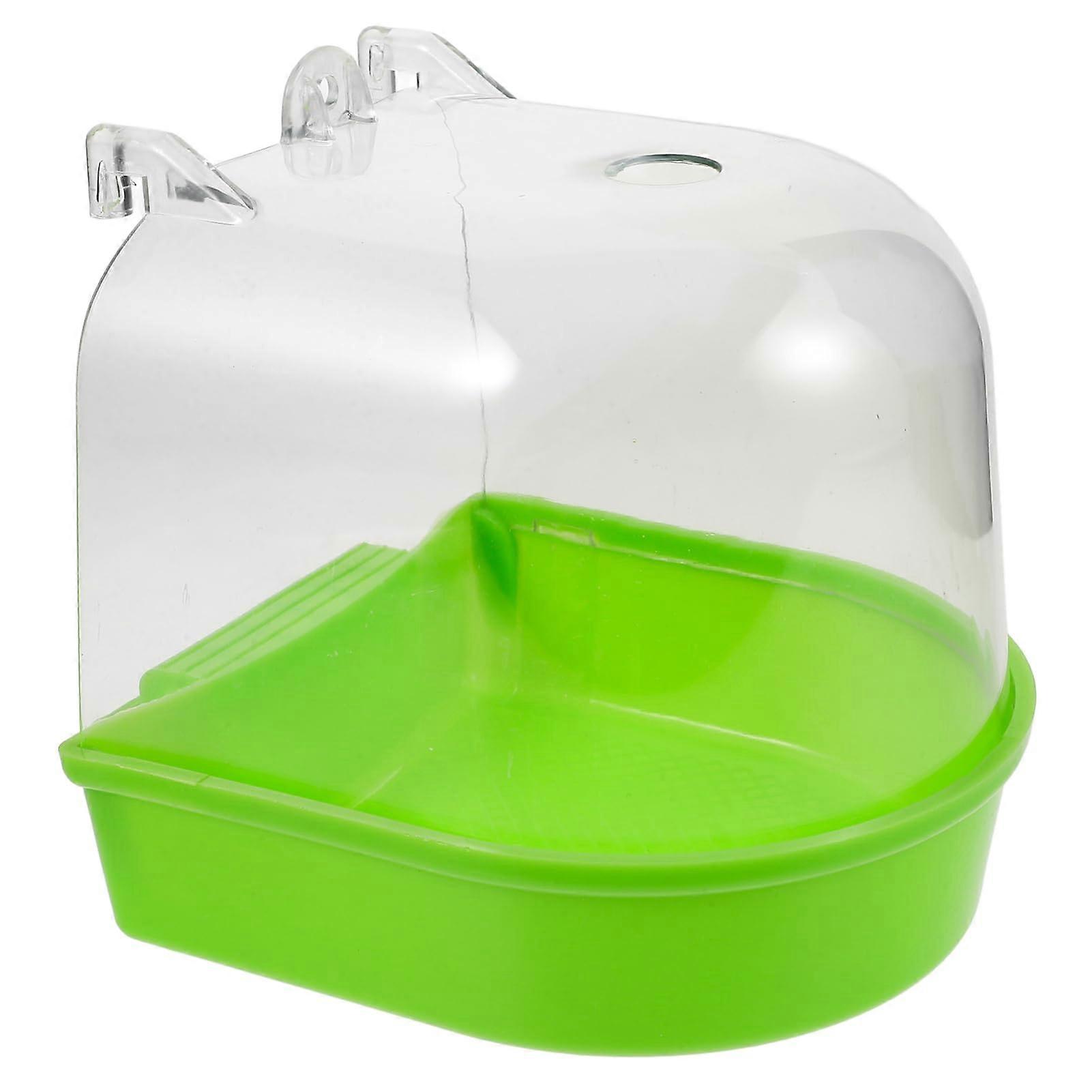 Bird Bath for Cage with Leak Design, Easy Install Hanging Parakeet Bath Tub Durable Plastic