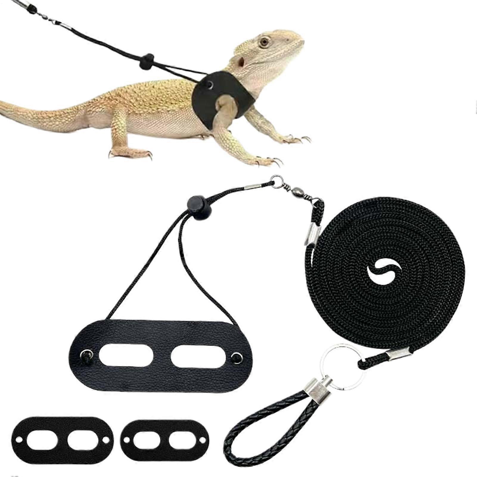 Adjustable EscapeProof Reptile Harness and Lizard Leash Set for Outdoor Training Turtles Hamsters