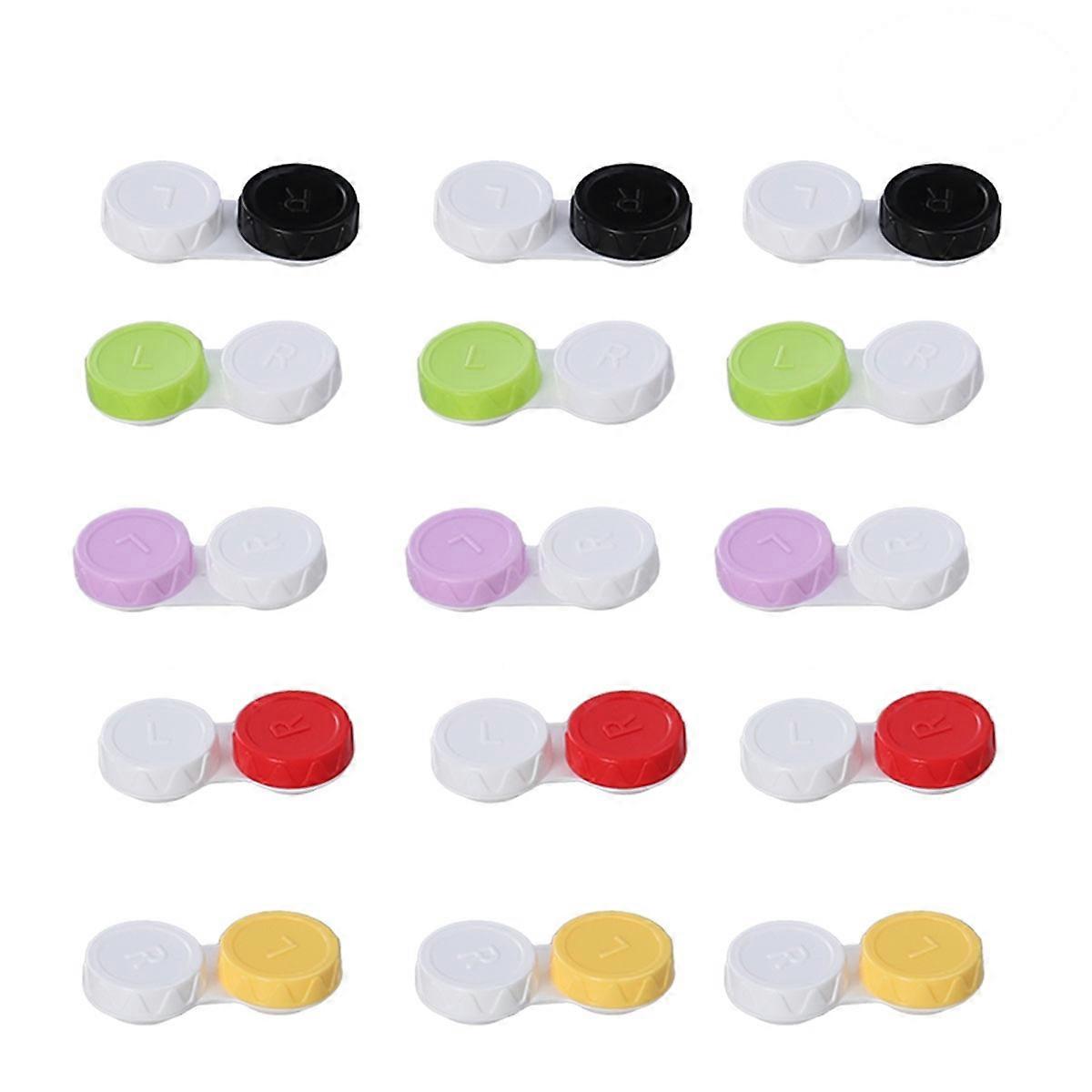 Lens Case Lens Double Boxes for Use 30Pcs Mixed Color