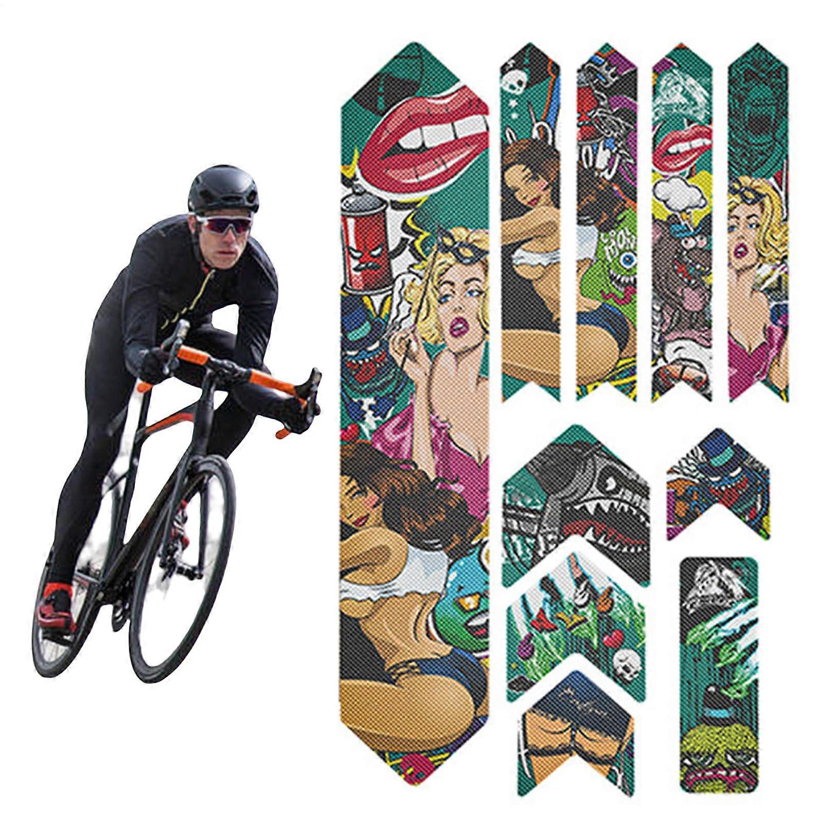 Mountain Bike Frame Protector Stickers Waterproof Scratch Proof PVC Decals for Bicycle