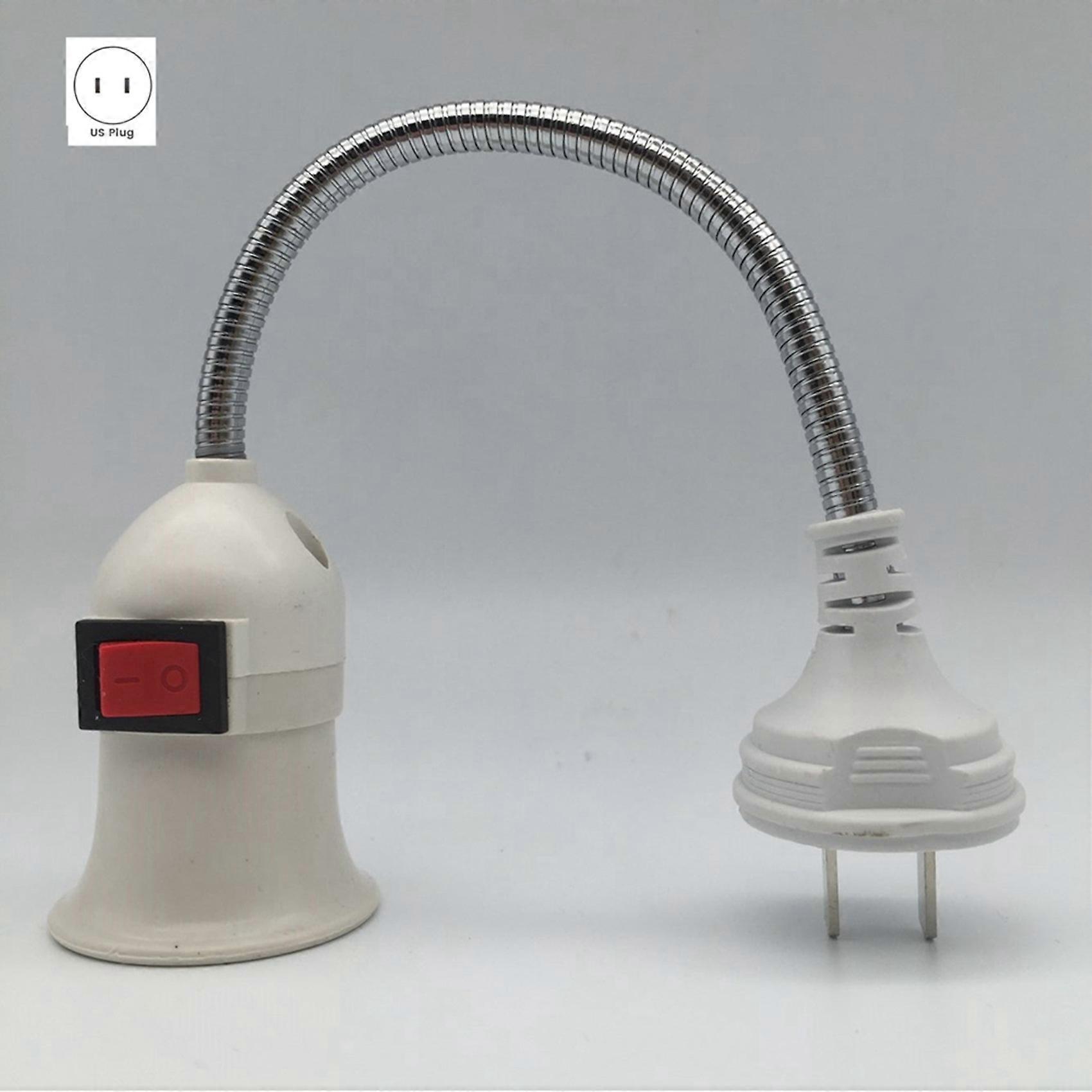 2X E27 US Plug Lamp Base Conversion Led Light Wall Flexible Lamp Holder Converter with Switch Led Head Bulb Socket
