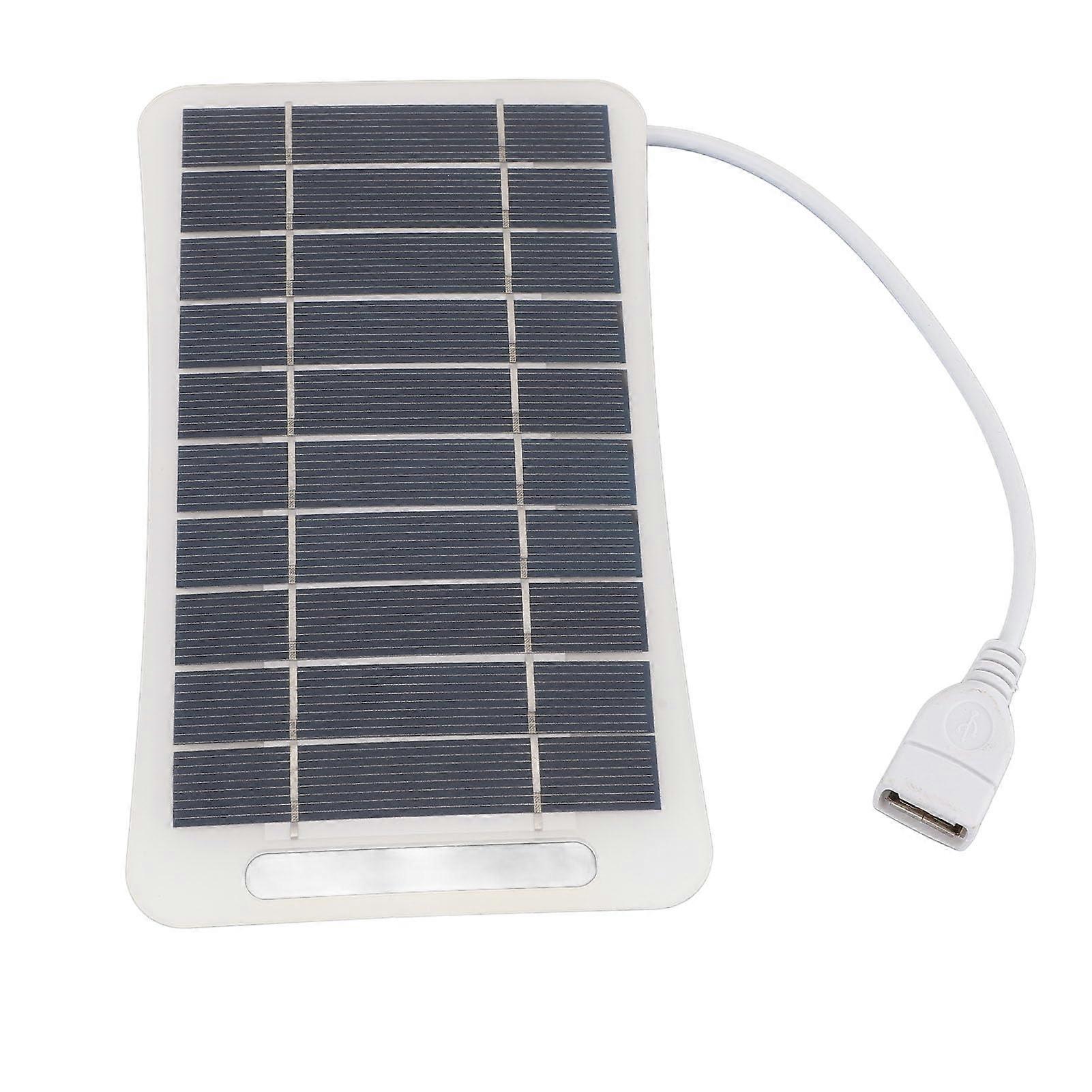 Portable Solar Panel 5V 5W USB Charger for Camping Hiking Backpacking  White Compact Design