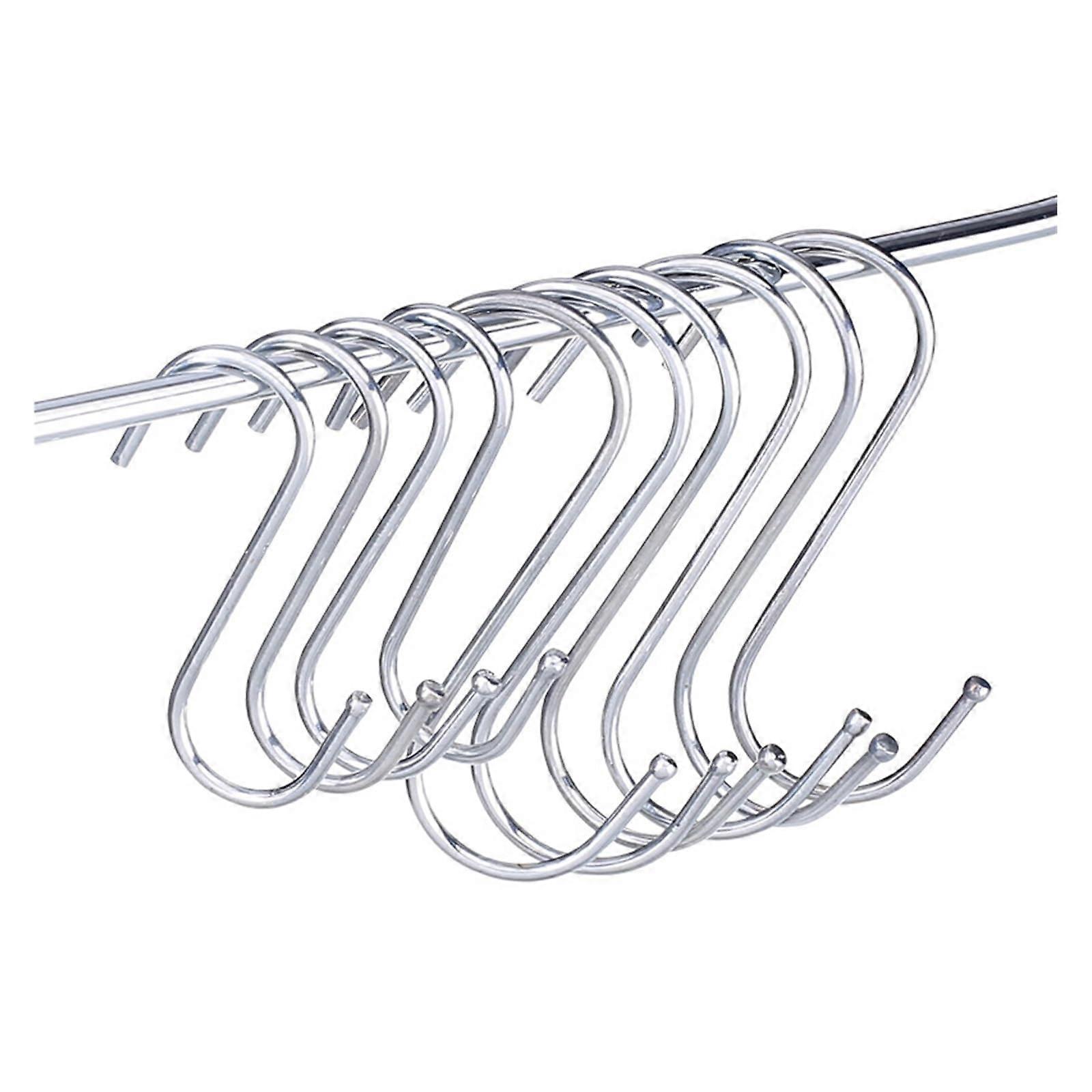 10pcs Stainless Steel S Hooks SpaceSaving MultiPurpose Hanging for Kitchen Closet Bathroom 7cm