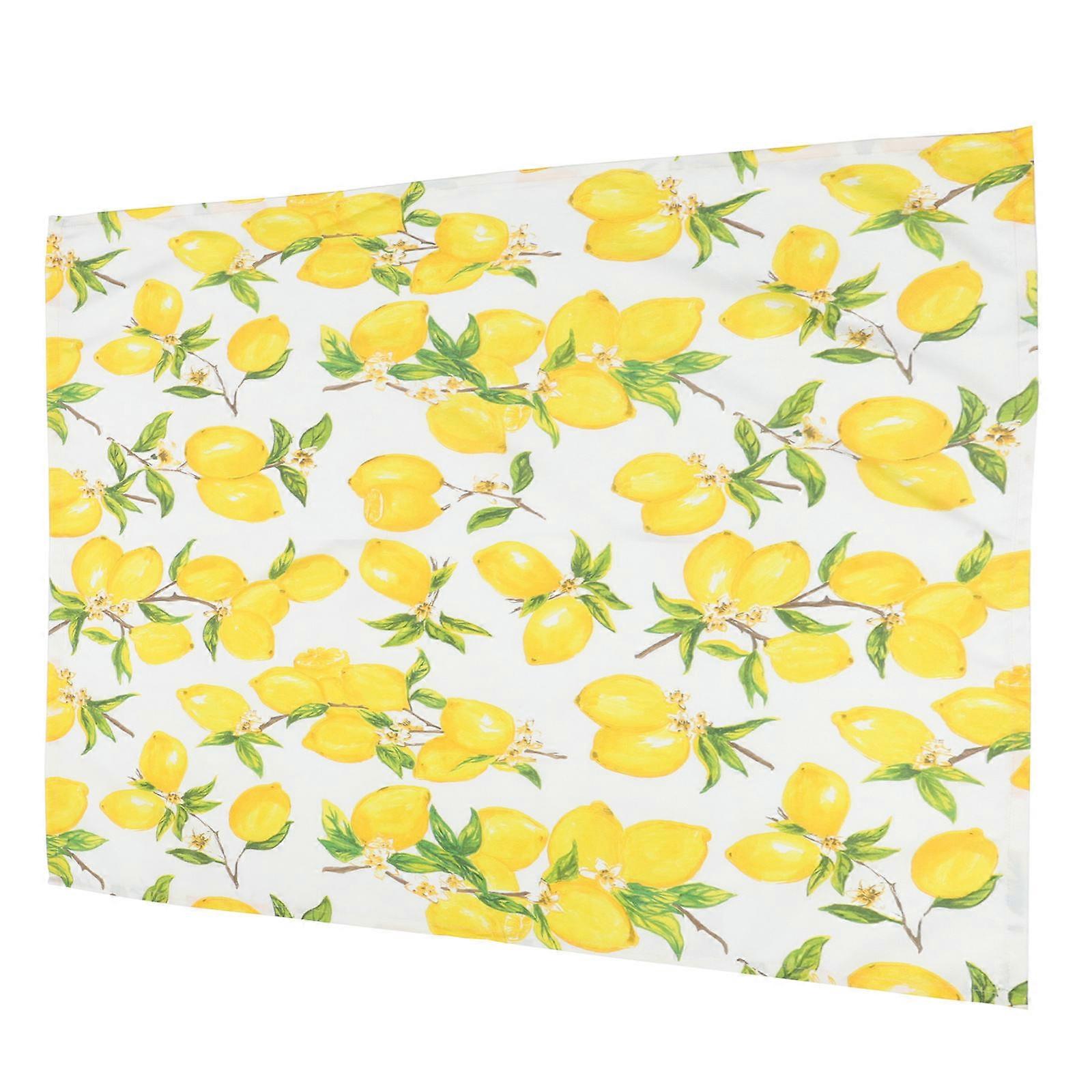 Fruit Lemon Tablecloth Decorative Printed Tablecloth for Party 2Pcs