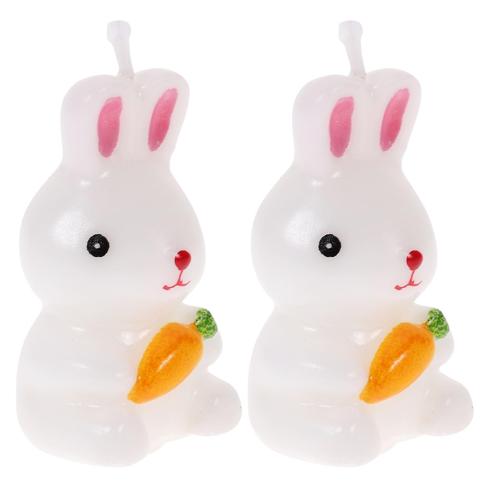 Easter Theme Candles Rabbit Decoration for Adornment 2Pcs Set