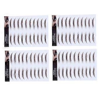 6D-Augenbrauenaufkleber in Haaroptik, 4 Stück, Augenbrauen-Styling-Aufkleber für weibliches Make-up
