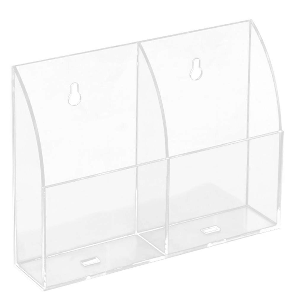 Remote Control Storage Rack for Wall-Mounted 1Pcs 2 Grids Transparent Box