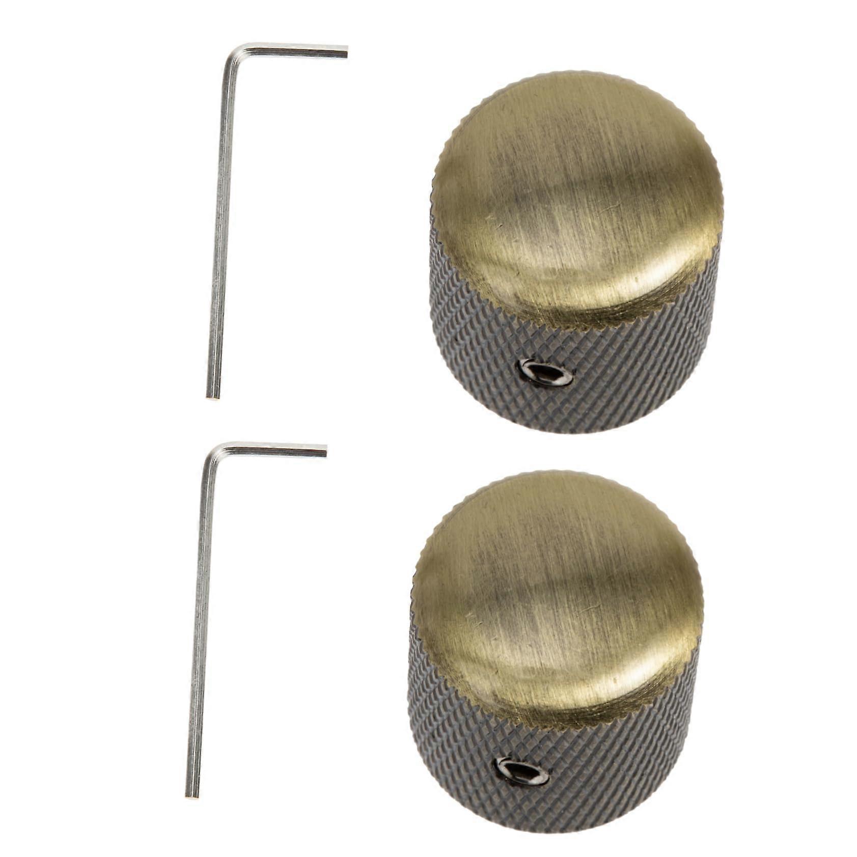 Electric Guitar Knobs Set with Wrench, Durable Metal Volume and Tone Control Replacement