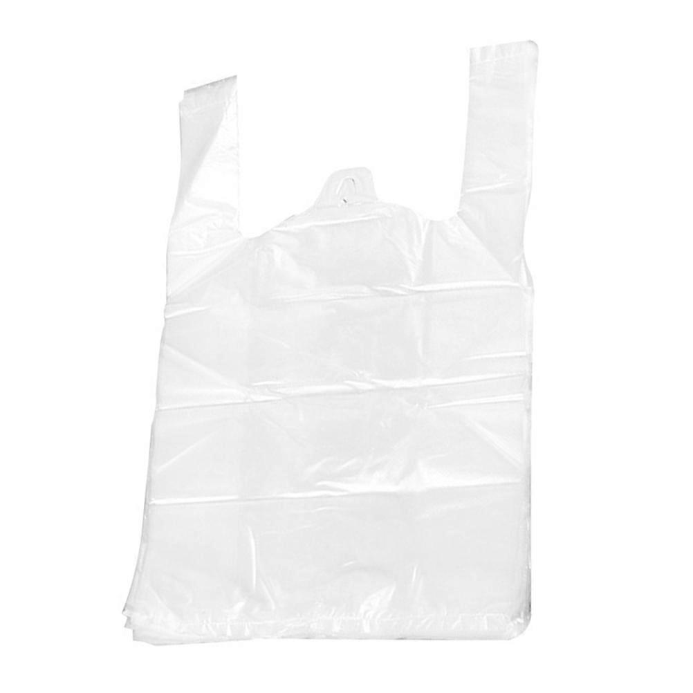 Transparent Plastic Bag with Handle for Storage Use 100Pcs