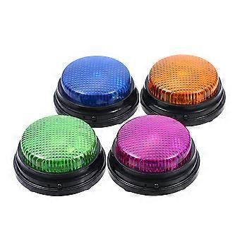 4 Color Recordable Talking Buttons with Easy Voice Recording, LED Light Pet Training Set