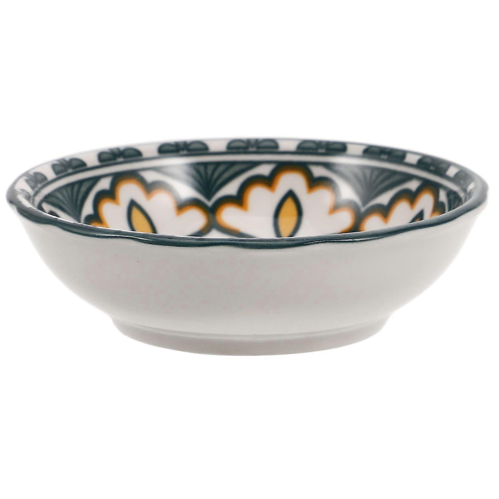 Ceramic Dipping Plate Soy Sauce Dish for 5Pcs Serving Condiments