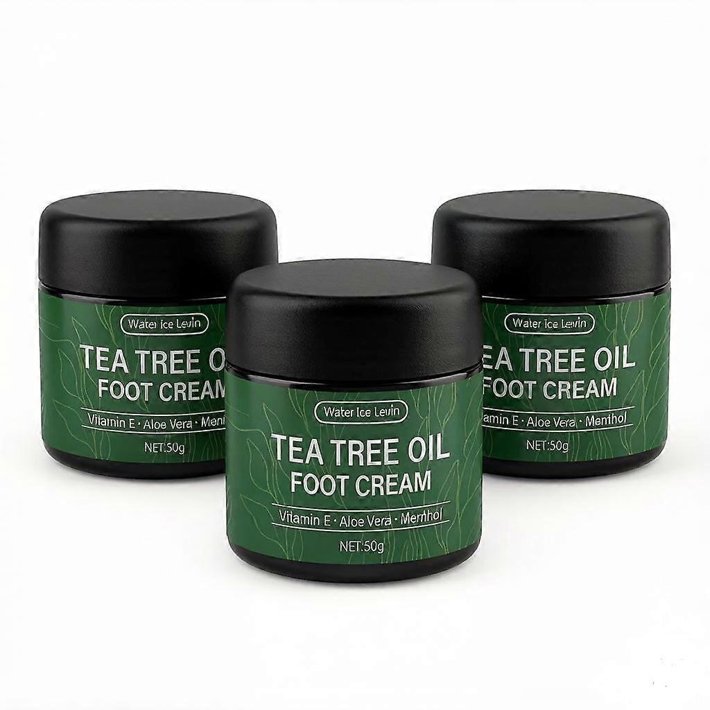 Confezione da 3 creme per i piedi all'olio di tea tree per piedi secchi e screpolati - Calli, piedi secchi e screpolati, mani, talloni, gomiti, unghie e ginocchia - Ammorbidisce e idrata la pelle