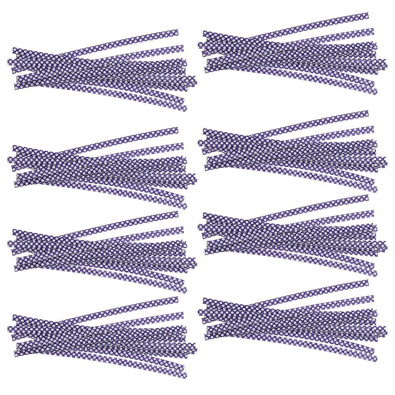 Sealing Wire Package Ties Purple 100Pcs Metallic Dot Pattern