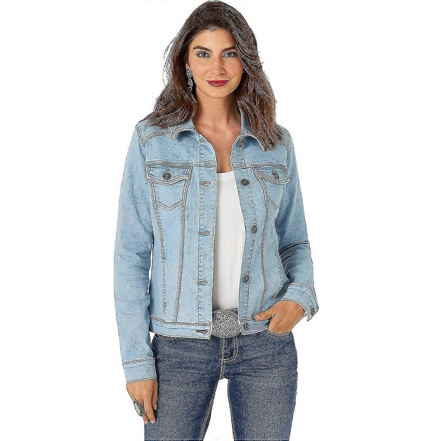 Women's Stretch Denim Jacket, Jean Jacket, Button Up Denim Jacket