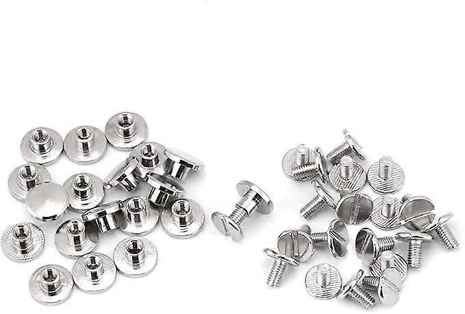 Brass Threaded Flat Head Rivet Screws for Leather Crafting (5mm, 20-Pack)