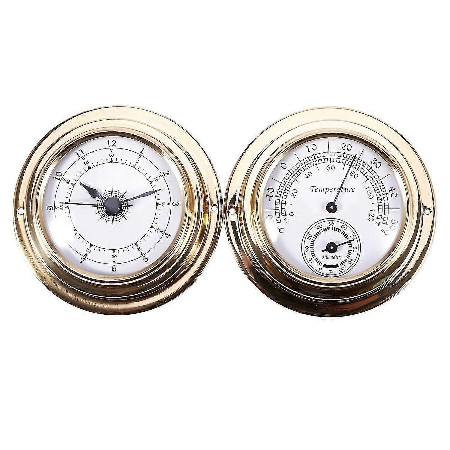Termometer Hygrometer Barometer Klockor 2 Hela Set