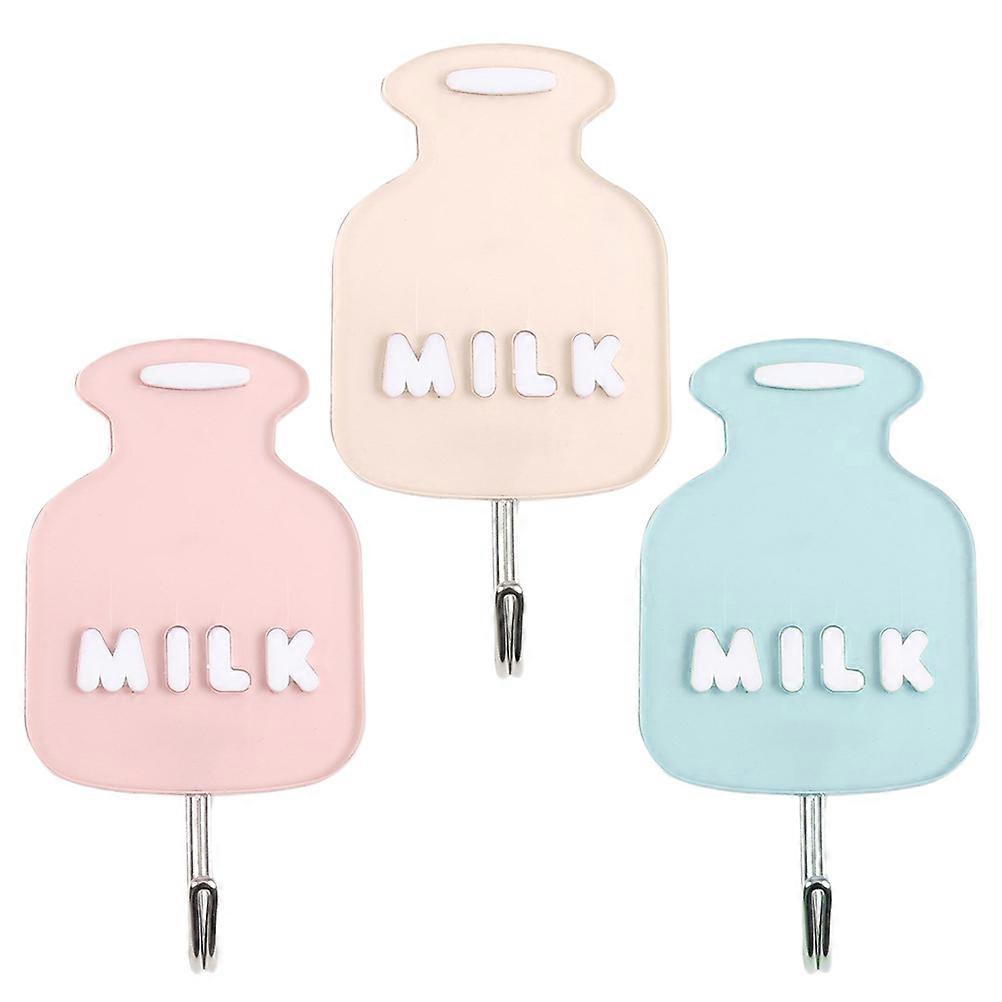 Adhesive Hook Hanger Plastic Wall Mount for Hanging Things 3Pcs