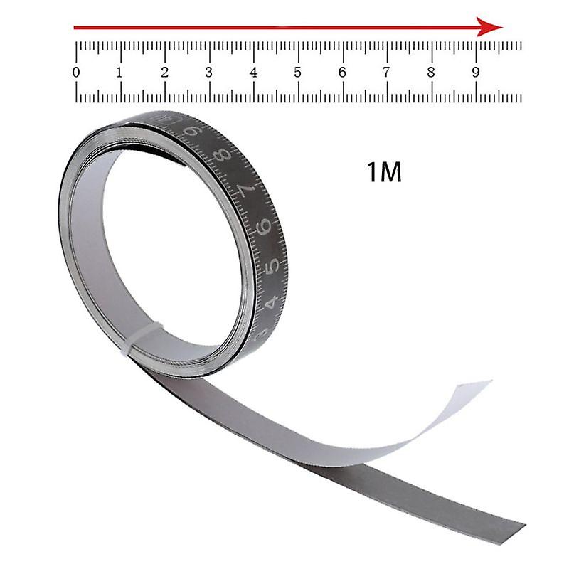 Black 1/2/3m Self-adhesive Tape Measure With Backing Table Sticky Measuring Back