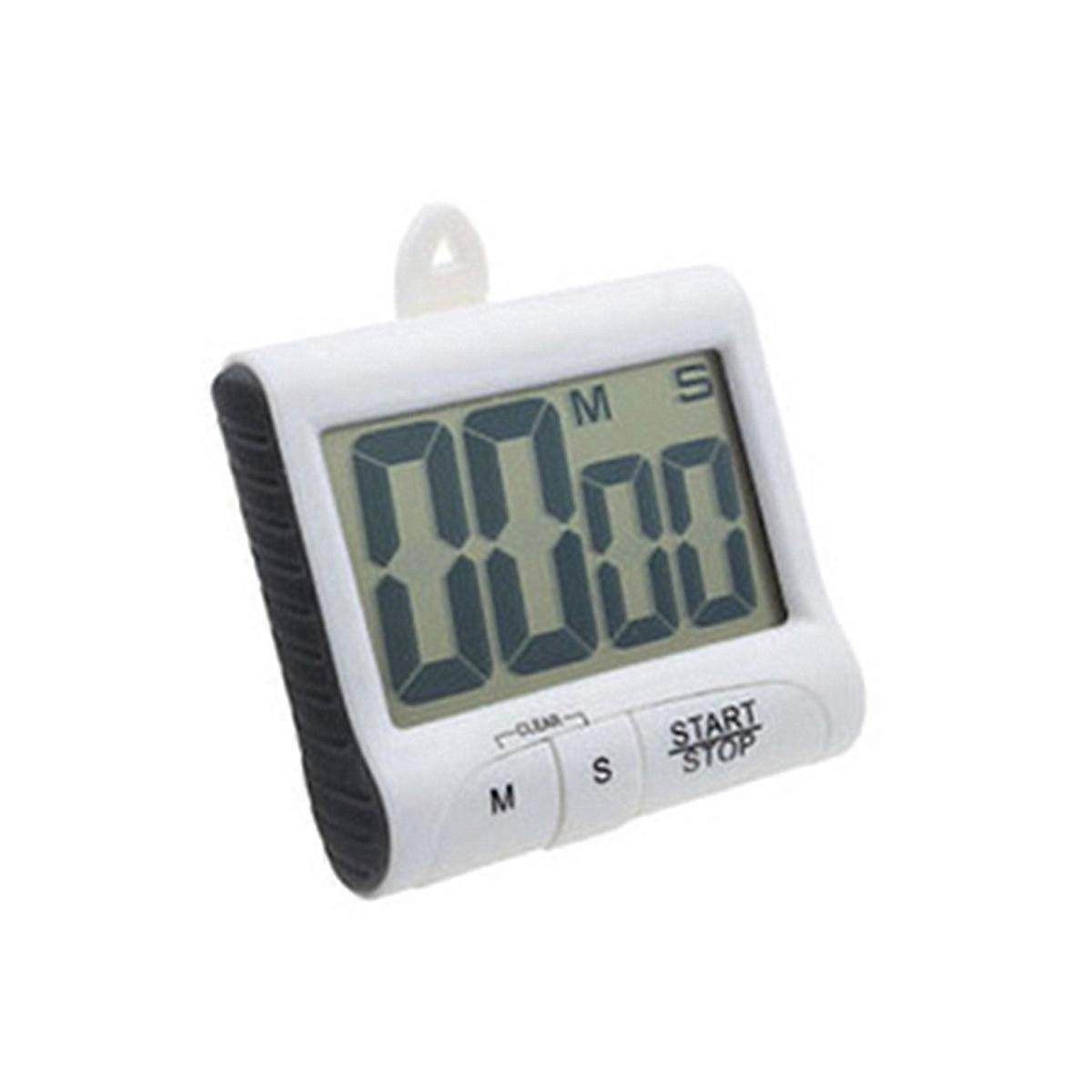 Digital Kitchen Cooking Timer Count Down Up Clock Loud Alarm with Large LCD Display Screen (White)
