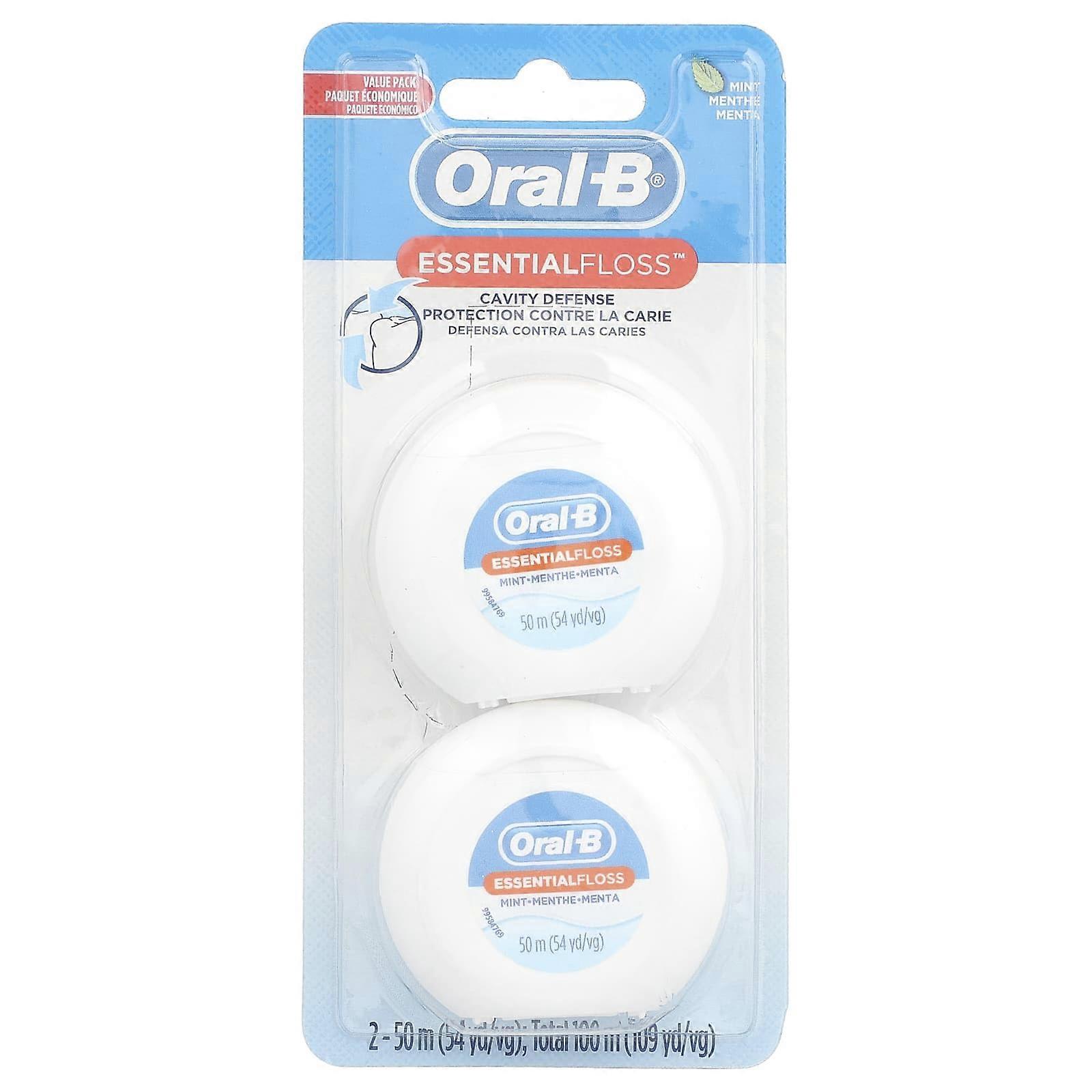 Oral-B, EssentialFloss™, Value Pack, Mint, 2 Pack, 54 yd (50 m) Each, 4-Pack