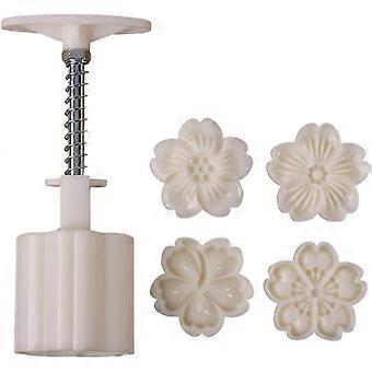 Cookie Stamps Moon Cake Mold, Engraved Patterns Plastic Mold Adjustable Pressing Thickness Cake Molds, Gourd Osmanthus Flower Shape Press Molding Cake