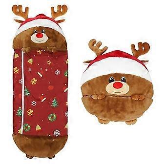 2-i-1 sovsäck för barn, polyester, ultramjuk, röd, 160 x 60 cm - Wapiti