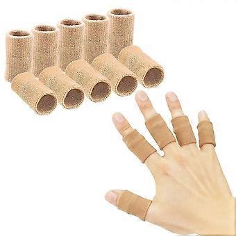 10-pak fingerærmer, tommelfingerskinneholder til fingerstøtte, åndbar elastisk fingertape, kompressionstrykbeskytter til smertelindring