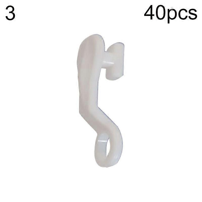40Pcs Window Curtain Rod Slide Rail Track Glider Drape Pole Runner Loop Hook