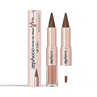 zephoco Cocoa Nude Two-In-One Mirror Lip Gloss Is A Light And Moisturizing Lipstick That Naturally Shows Color In Daily Autumn And Winter